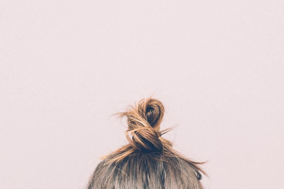 Chignon travaillé, vu de dessus